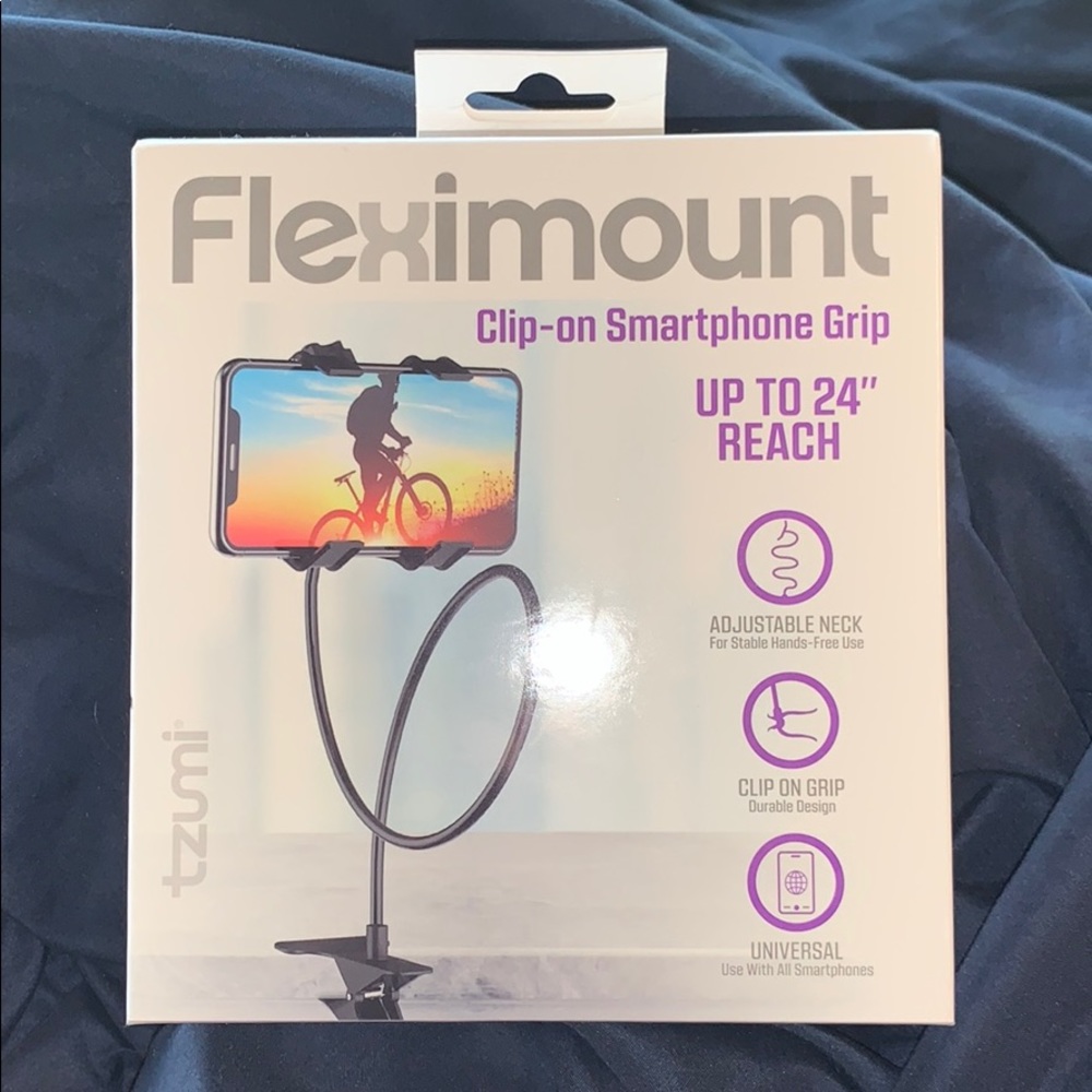Fleximount clip on smart phone grip